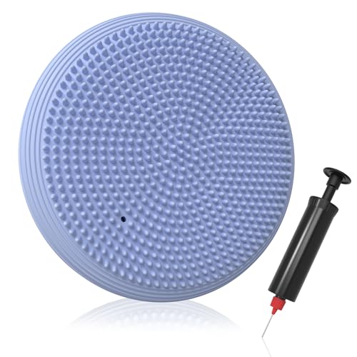 GLOSKIN Balance Kissen Mit Pumpe, Durchmesser Von 34 cm, Balancekissen, Orthopädischer Gleichgewichtskissen, Bürokissen, Yoga -Sportkissen, Luftkissen für Massage