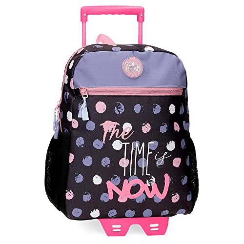 Roll Road Roll Road The time is now Mochila Preescolar con Carro Negro 27x33x11 cms Poliéster 9,8L