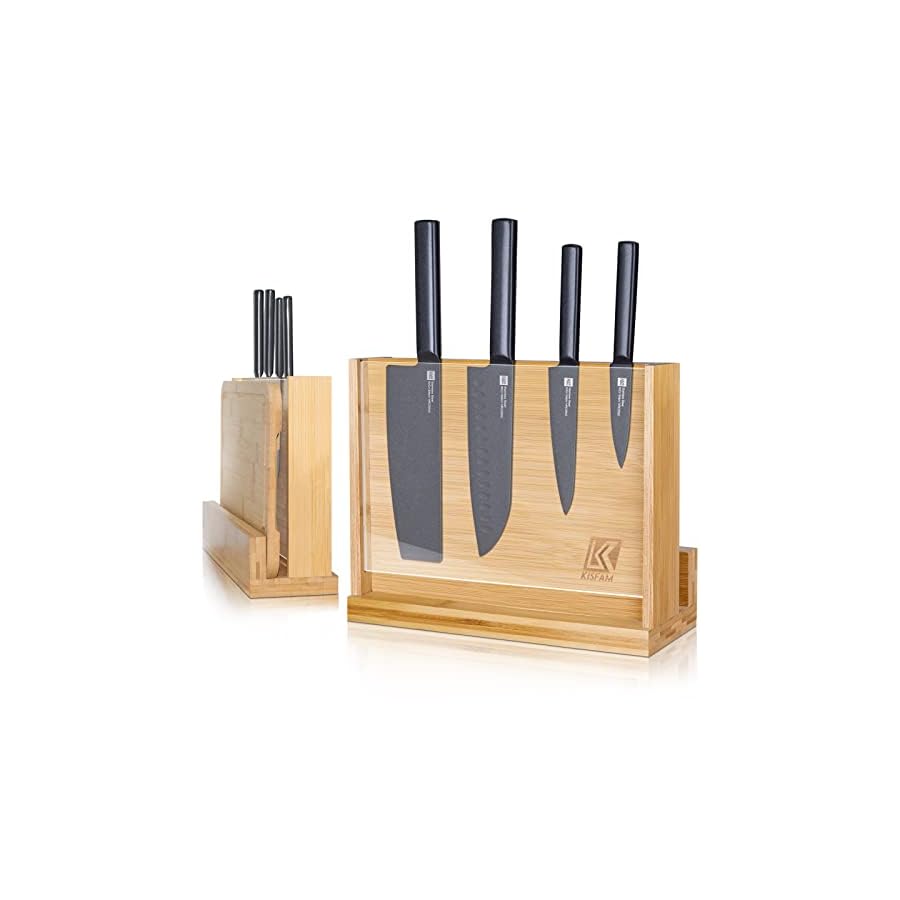 Double-Sided-Magnetic-Knife-BlockNatural-BambooKnife-HolderKnife-Dock-with-Strong-MagnetsCutlery-Display-Stand-and-Storage-RackLarge-Capacity-Strongly-Magnetic-30cm118-inch Double-Sided Magnetic Knife Block(Natural Bamboo),Knife Holder,Knife Dock with Strong Magnets,Cutlery Display Stand and Storage Rack,Large Capacity, Strongly Magnetic (30cm/11.8 inch)