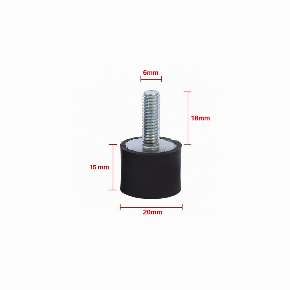 Supports de vibration d'amortisseur, caoutchouc 4x M8 M6 supports en caoutchouc d'amortisseur Anti Vibration Silentblock bobines(VD20 * 15 M6 * 18)