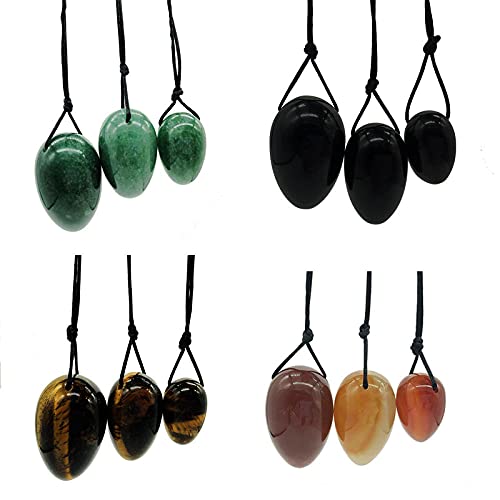 Jade EggsNatural Yoni Egg Set Jade Eggs Women Kegel ExerciserMuscles Tightening Kegel Sphere With Holes On The Thick… - Image 3