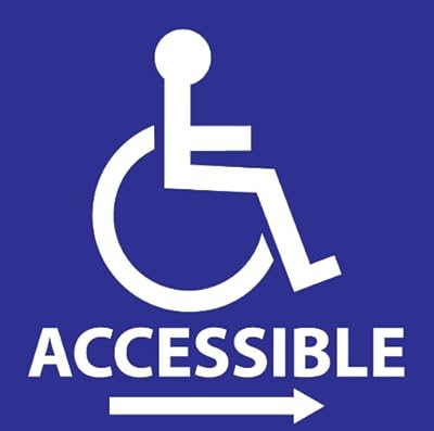 ZING 2717 Eco Handicap Accessible Right Arrow Window Decal, 6Hx6W, Recycled Polystyrene Self Adhesive, 2/PK