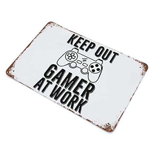 Plaque de porte Keep Out Gamer at Work en métal - Solution déco pour préserver votre studio
