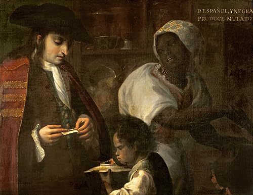 Art tableau espagnol mulâtre de Rodriguez Juarez sur toile