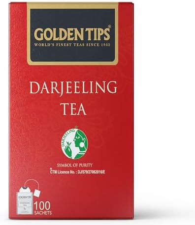 Golden Tips Darjeeling Black Tea Bags (100 Bags, 200 Gram)