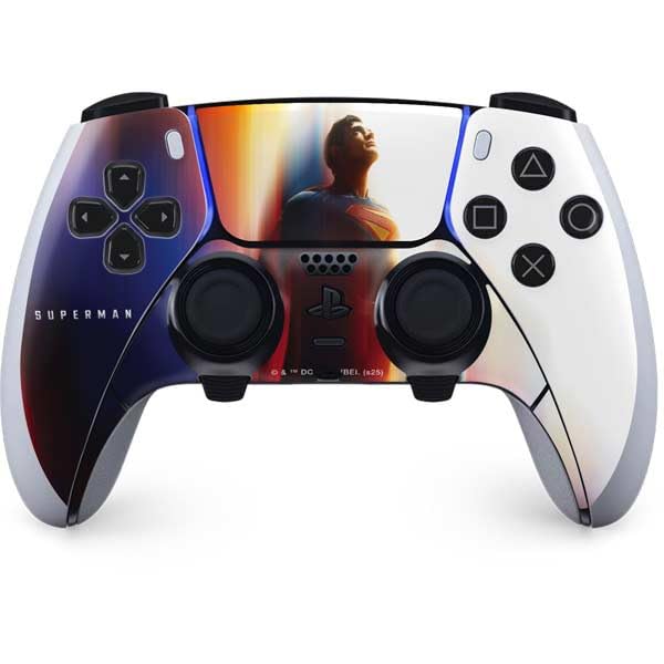 Skinit Decal Gaming Skin Compatible with PS5 DualSense Edge Pro Controller - Officially Licensed Superman 2025 Man of Steel Ascension Heroic Glow Design