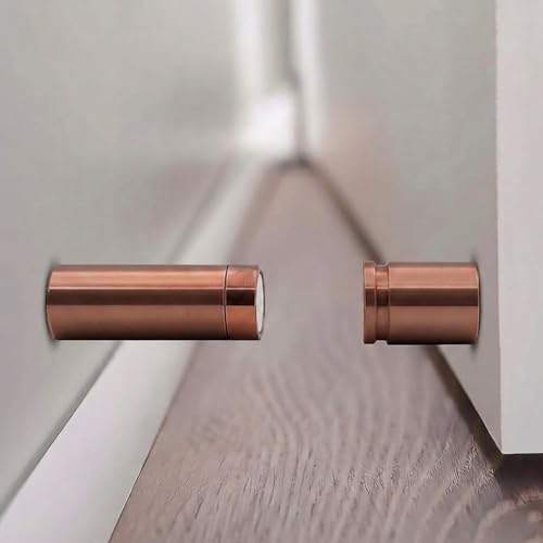 Image of 3 Inch Door Stopper Pipe Magnetic /Stopper for Main Door /Stainless Steel Heavy Duty Magnet Door Stops /Door Back Stopper for Home /Office /Hotels - (Pack of 1) - PVD Rose Gold Finish
