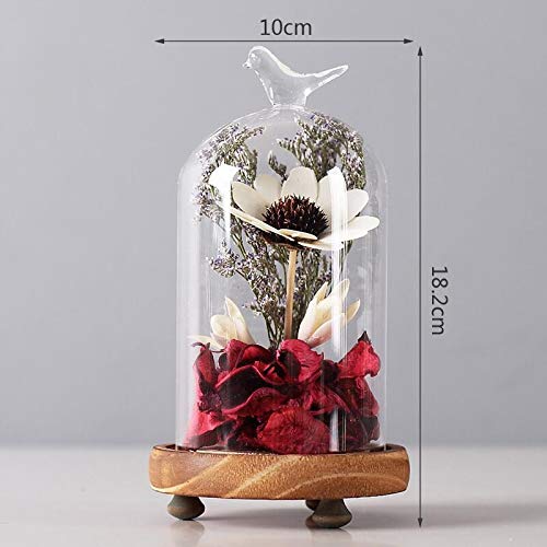 YACAOS Estatuas Adornos Esculturas   Nordic Glass Cover Adornos DIY Flor Seca Floristería Artesanía Muebles, J