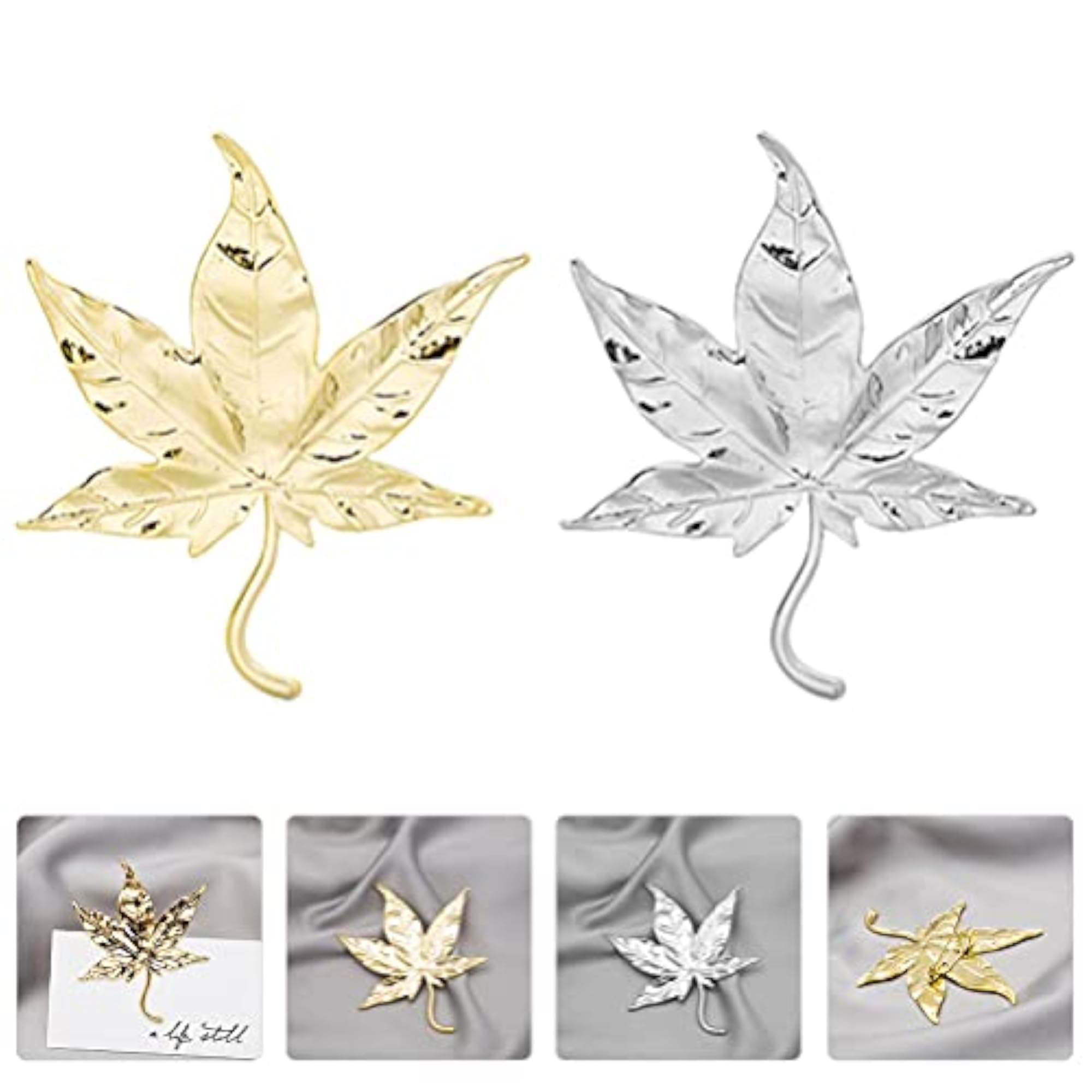 2Pcs Maple Leaf Brooch Pin Set, Autumn Jewelry
