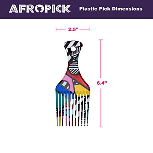 Afropick peine para cabello rizado negro plástico antiestático miniatura 2