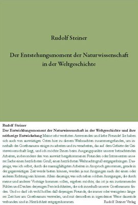 Steiner, R: Entstehungsmoment der Naturwissenschaft