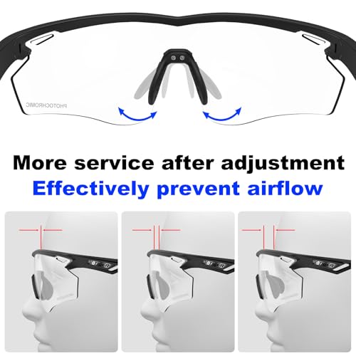 X-TIGER Photochrome Fahrradbrille Herren Damen UV400 Ideale Auto Selbsttönend Sonnenbrille für MTB, Radfahren, Outdoor Sport Hochwertige MTB Laufbrille