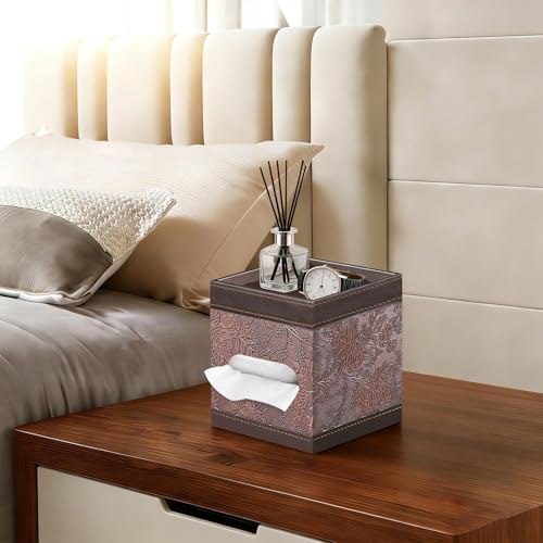Boîte à mouchoirs carrée en cuir synthétique finis les cartons mouillés - 8