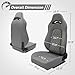 Universal Racing Seats Bucket Seats Adjustable Car Seats Reclinable Sport Seats PU Leather with Sliders 2 pcs (Gray, 36.8
