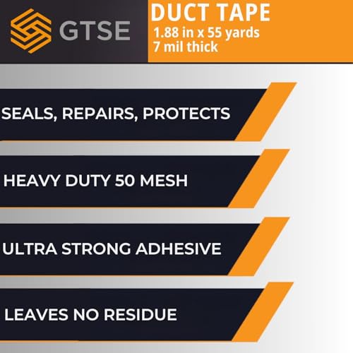 GTSE Clear Duct Tape, 2 Inches x 55 Yards (164 ft), Heavy Duty, Waterproof Repair Tape for Indoor or Outdoor Use, 1 Roll