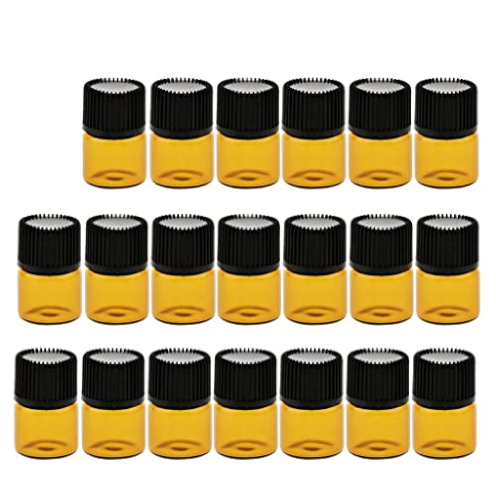 20pcs Empty Clear Glass Dram Bottles with Caps