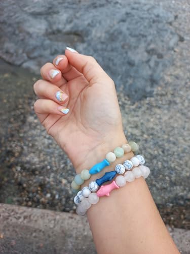 Fahlo Pulseira de rastreamento de tubarão, elástica, suporta Saving The Blue, tamanho único para hom