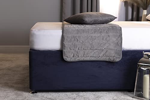 Belledorm 19" Extra Deep Base Wrap Valance Sheet - Transforms a drab looking bed base divan - Luxury Faux Suede (Navy, Double)