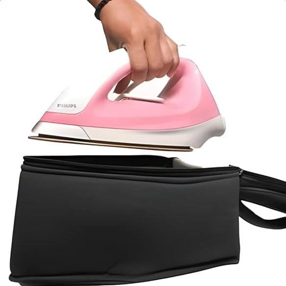 Image of Iron Storage Bag, Iron Protective Cover - Travel Iron Carrier, Iron Storage Case /Holder, Iron Tote with Handle, Zipper Closure, Dustproof, Easy to Carry for Quilting Classes (Black)