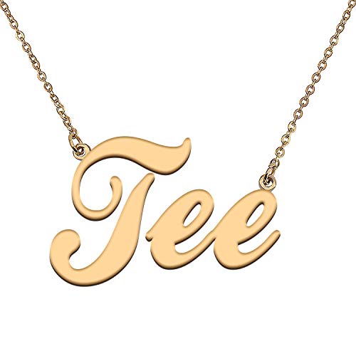 HUAN XUN Custom Personal Pendant Name Necklace Personalized My Best Friendship Gifts for Her Tee