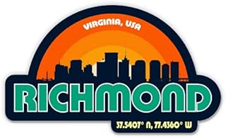 Squiddy Richmond Virginia City Skyline - Vinyl Sticker Decal for Phone, Laptop, Water Bottle (3" Wide)