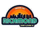Squiddy Richmond Virginia City Skyline - Vinyl Sticker Decal for Phone, Laptop, Water Bottle (3' Wide)