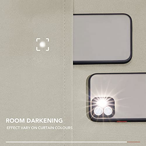 Deconovo Room Darkening Tab Top Curtains Thermal Insulated Window Treatment Energy Efficiency Soft Pair Curtains Blackout Curtains for Living Room 55 x 102 Inch Light Beige Set of 2 - Image 4