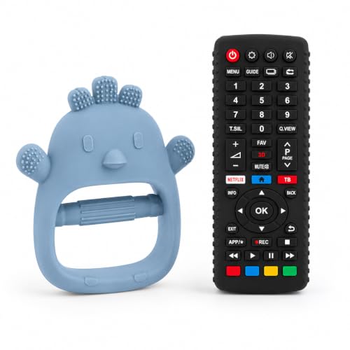 Kit 2 Mordedores Silicone Luvinha e Controle para Bebê