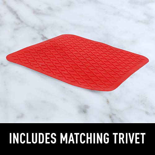Elbee Home Heat-Resistant, Easy-Clean, Extra-Long Oven Mitts For Cooking, Baking And Grilling With Bonus Pot Holder Included #TOP4