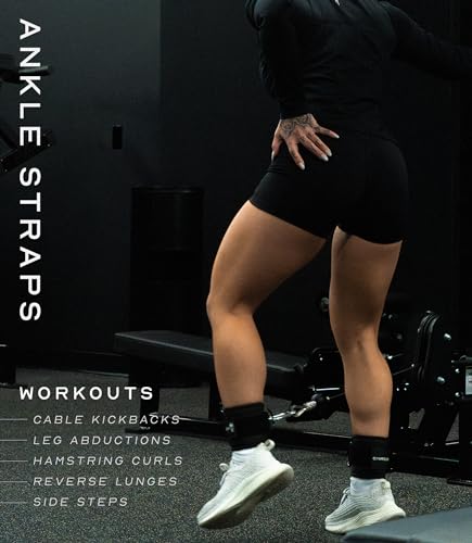 Gymreapers GR-ANKLESTRAPS-BLACK Ankle Straps (Pair) For Cable Machine Kickbacks, Glute Workouts, Lower Body Exercises thumb #4