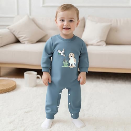 Newborn Boy Hunting Clothes Mallard Duck Baby Jumpsuit Long Sleeve Dog Romper Bodysuit Infant Fall Outfits4