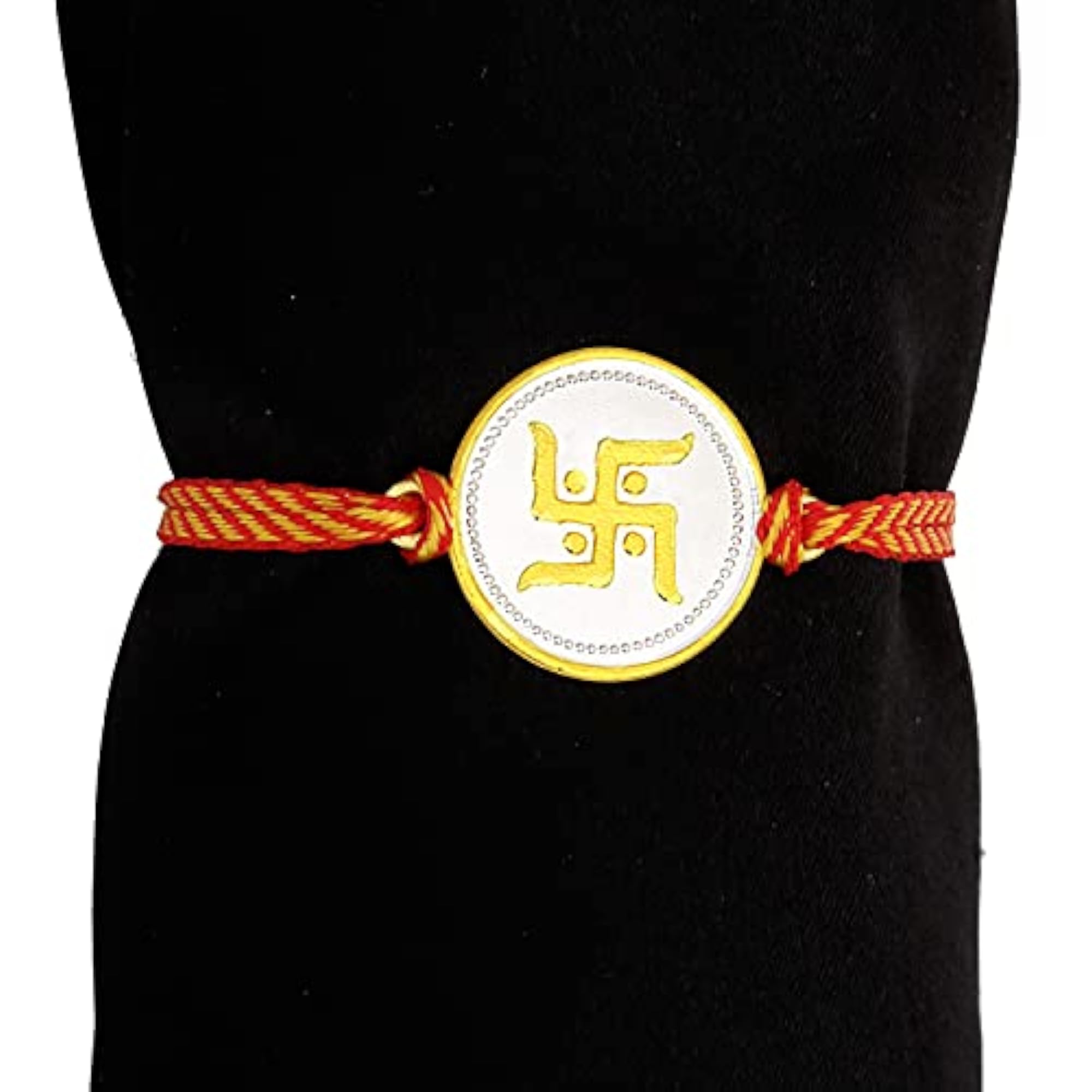 925 Sterling Silver Rakhi Combo Set for Men, Two Silver Coin Rakhis