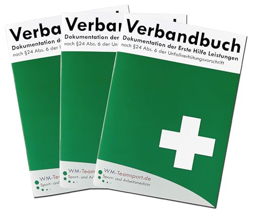 3er Pack Meldebuch/Verbandbuch DIN A5 mit abreißbaren Seiten nach § 24 Abs. 6 der Unfallverhütungsvorschrift