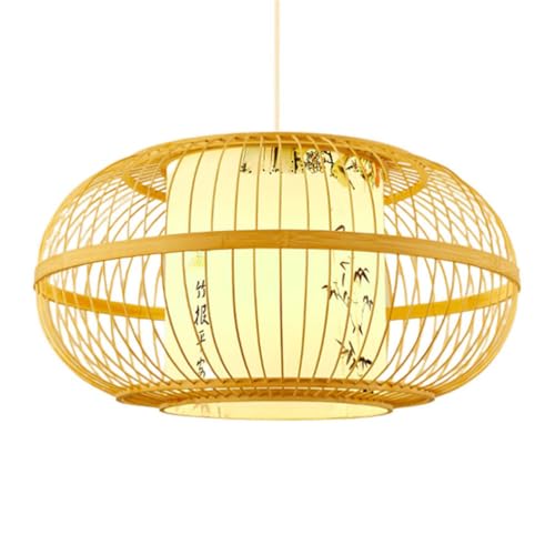 Pantalla de lámpara de farol con diseño tradicional en madera fina colgante