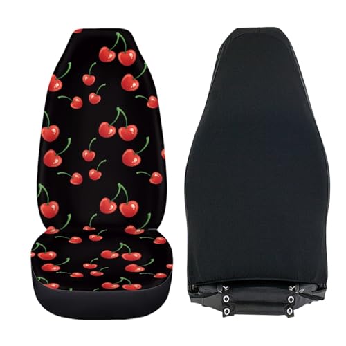 Knextrepoy Cherry Print Capas de assento de carro para assentos dianteiros conjunto de 2 para mulher