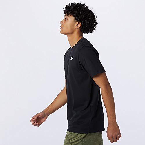 New Balance Men's Heather Tech Short Sleeve, Black , Large #TOP1