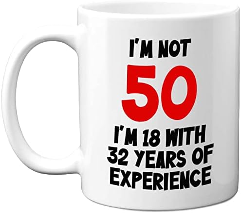 60th Birthday Gifts - I'm Not 60 I'm 18 with 42 Years of Experience Mug - 11oz Ceramic Dishwasher Safe Premium Mugs, Funny Joke Gifts for Women and Men, 60th Birthday Gifts for Women Men by Stuff4