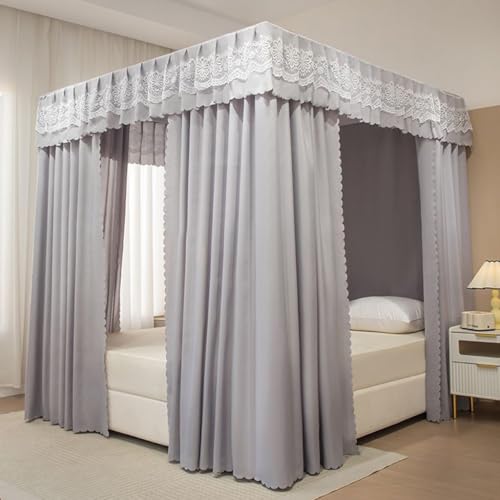 HDSDVNON Cortinas De Cama con Dosel De 4 Postes: Elegantes Cortinas For Camas Individuales, Matrimoniales, Queen Y King, Decoración For Dormitorios De Adultos Y Niñas.(#7,#12)