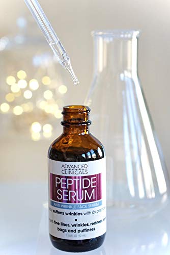 Advanced Clinicals Peptide Facial Serum Moisturizer Skin Care Oil For Face, Wrinkles, Fine Lines, & Puffiness. 6X Peptide Concentrate Serum W/Collagen Plumps, Lifts, & Evens Skin Tone, 1.75 Fl Oz #TOP7