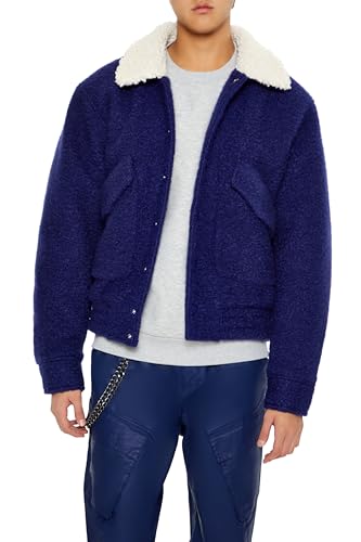Forever 21 Men's Faux Shearling Collar Jacket