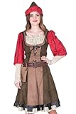 Das Kostümland Disfraz de Lady Marian Robin Hood para mujer - Verde rojo - Mardi Gras Theme Party Costume (40/42)