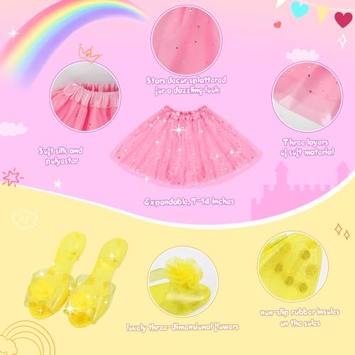 Meland Princess Dress Up for Girls - Dress Up Clothes for Girls with Princess Shoes, Princess Toys for Girls 3,4,5,6 Year Old