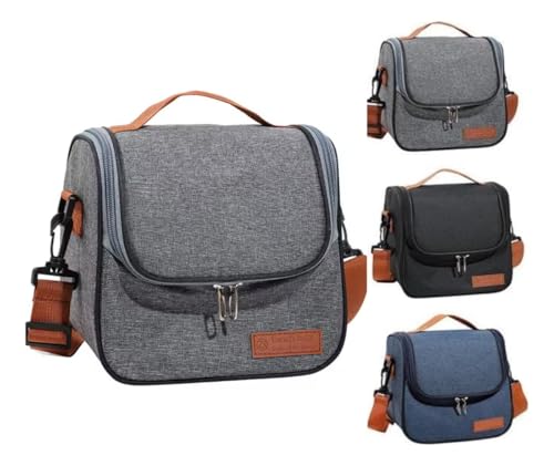 Bolsa Térmica Lancheira Marmita Sacola Para Academia Trabalho Escola e Passeios Alça Removivel (Cinza)