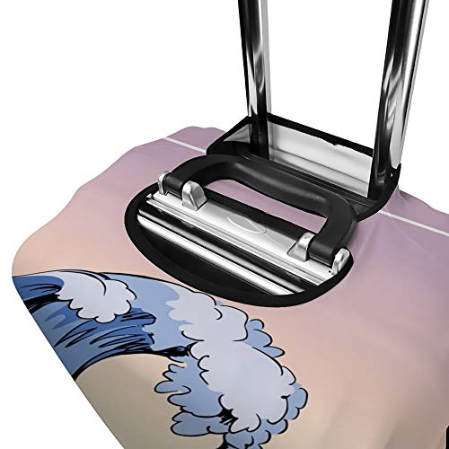 Housse de valise anti-rayure bleue rétro en polyester extensible pour éviter les salissures