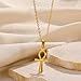 REHANDLE Gold Ankh Necklace Women 18K Gold Plated Layered Cross Necklaces for Women Egyptian Cross Ankh Pendant Dainty Necklace Gold