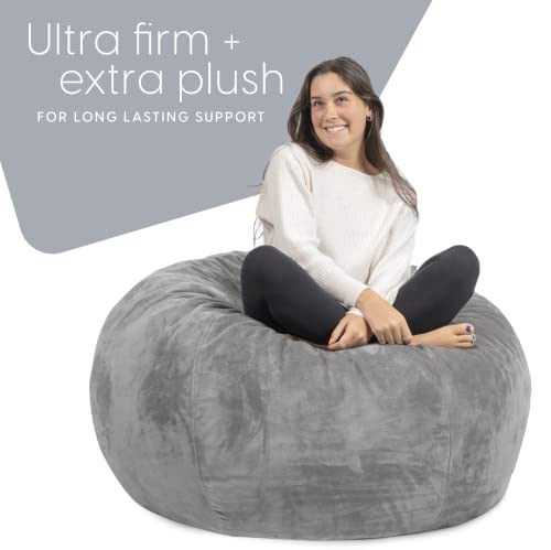Milliard Big Ultra Supportive Stuffed Bean Bag Chair Couch For Adults And Kids Filled With Shredded Foam (Grey) #TOP2