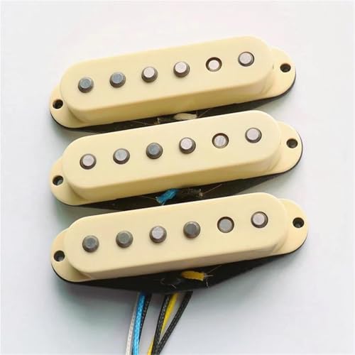 60 年代アルニコ 5 極ヴィンテージ シングルコイル ギター ピックアップ ギター キットに巻かれています。 エレキ楽器ピックアップ(1 set light yellow)