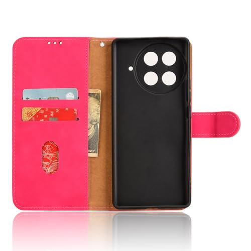 Housse Tecno Camon 30S pour éviter les rayures d'écran avec rabat cuir rose