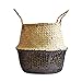 Cesti portaoggetti Cestino di stoccaggio di vimini, pieghevole paillettes alghe macrame rattan flower flower tessitura in tessitura giardino pentola di fiori deposito, per fiore frutta frutta sporco v