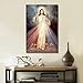 Framed Jesus Mercy wall art Canvas Decor Divine Catholic Christianity Sacred Heart for Faith living room bedroom dining room for Pictures Posters Prints Paintings Artwork 24x36(60x90cm) inch